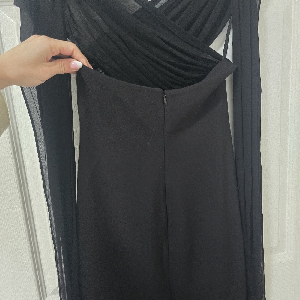Helsa The Amber Sheer Bodice Maxi Dress In Black Size S - Picture 11 of 12